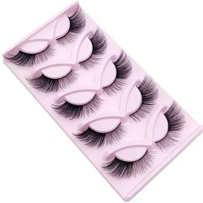 5 Pairs 3D False Eyelashes Cat Eyelash Natural Fake Lashes Wispy Makeup Faux Mink lashesXJ241019