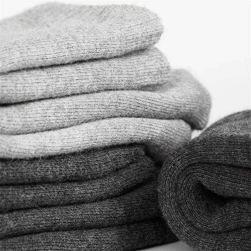 2Pairs/Mens Socks Super Thick Wool High Quality Merino Wool Socks Business Fall Winter Comfortable Mid-leg Socks Large Size MenXJ241019