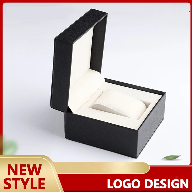 Customized OEM PU Leather Flip Plastic Embryo Watch Box Quantity Wholesale Storage Box Organizer Customized Text Name 241018