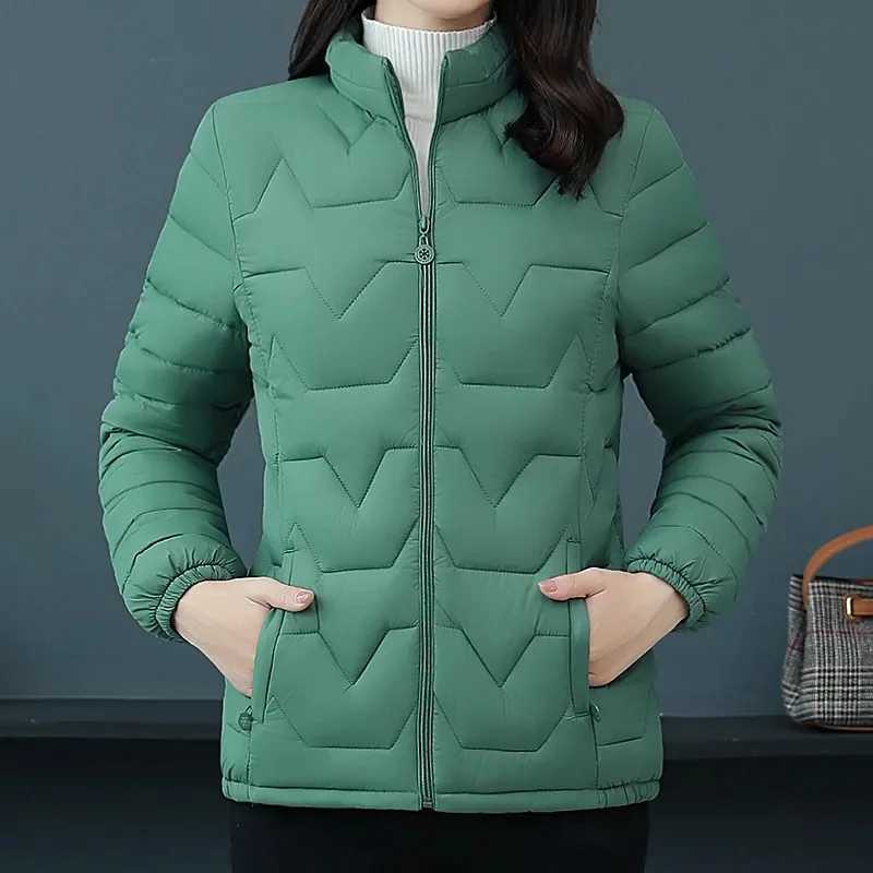 2024 New Fashion Women Down Cotton Jacket Autumn Winter Stand Collar Long Sleeve Warm Coat Female Parka New Chaquetas Para MujerX241019