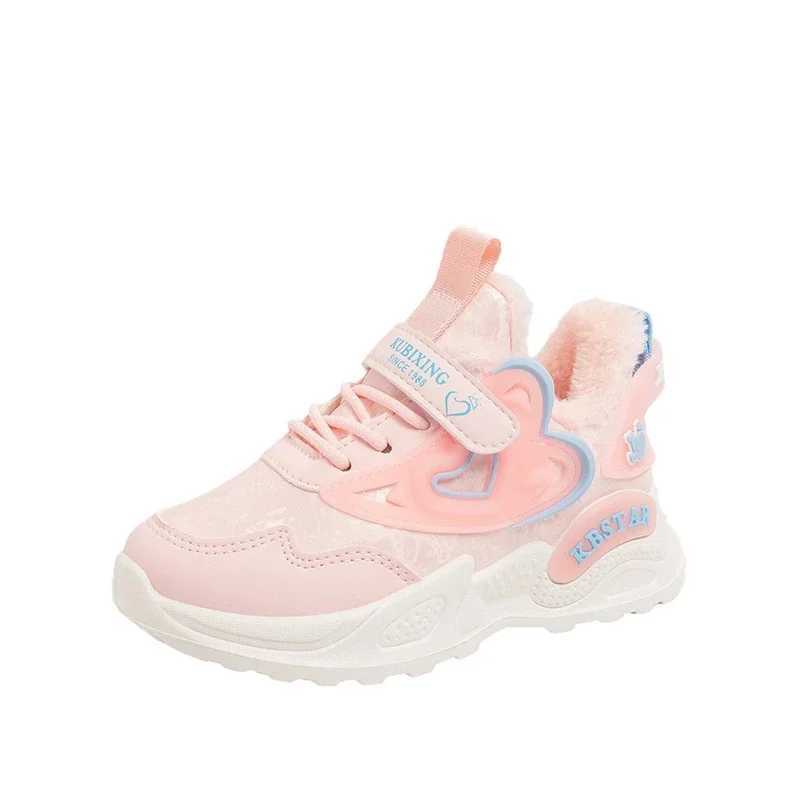 Athletic Outdoor Winter childrens sports shoes girls sports shoes plush warm childrens sports tennis shoes girls cotton casual sports shoes running sh