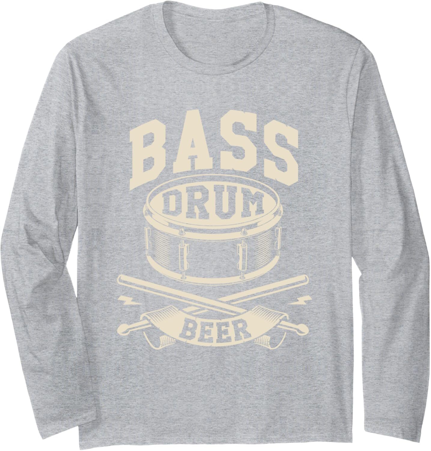 Long Sleeve Shirts for Men sweatshirt Vintage Bass Drums Beer Music Band Gift Musician Drummer Long Sleeve Tee Streetwear Casual tops clothes
