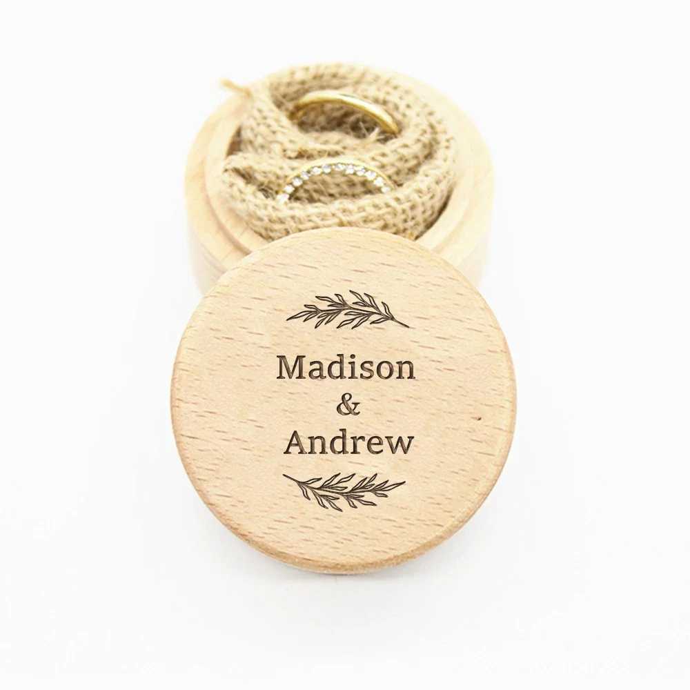 Personalized Wedding Ring Box Customized Wooden Ring Box Anniversary Gift Wedding Ring Keepsake Carving Ring Bearing Box W241019