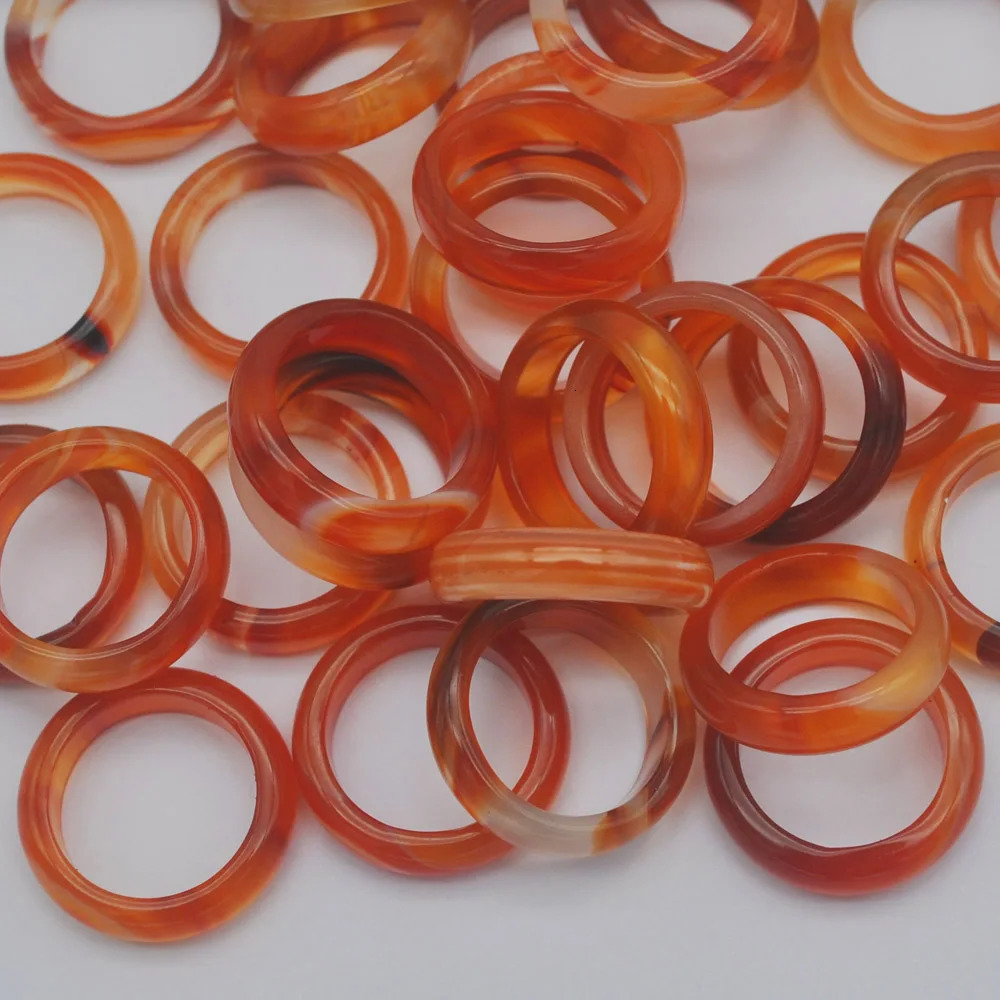 Natural Red Veins Carnelian Stone Finger Ring Size 7 9 Jewelry For Gift 241010