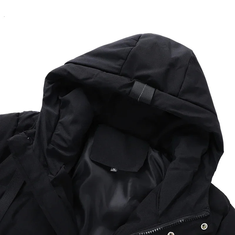 Puffer jacket mens 8XL thick warm winter jacket Plus size hooded long jacket fashionable casual cotton pad Parkas mens jacket top 241019