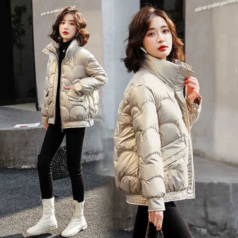 2023 New Winter Coat Women Fashion Parkas Long Sleeve Casual Down Cotton Jackets Warm Parka Snow Wear Coats Outerwear FemaleX241019