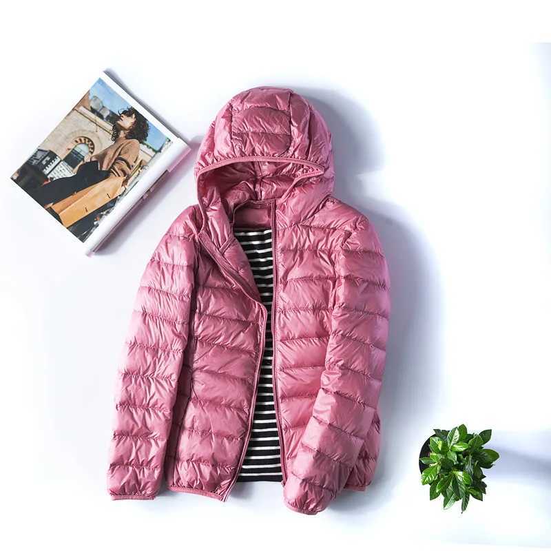 New Women Thin Down Jacket White Duck Ultralight Jackets Autumn and Winter Warm Coats M-5XL Portable Outwear Down Jacket WomenX241019