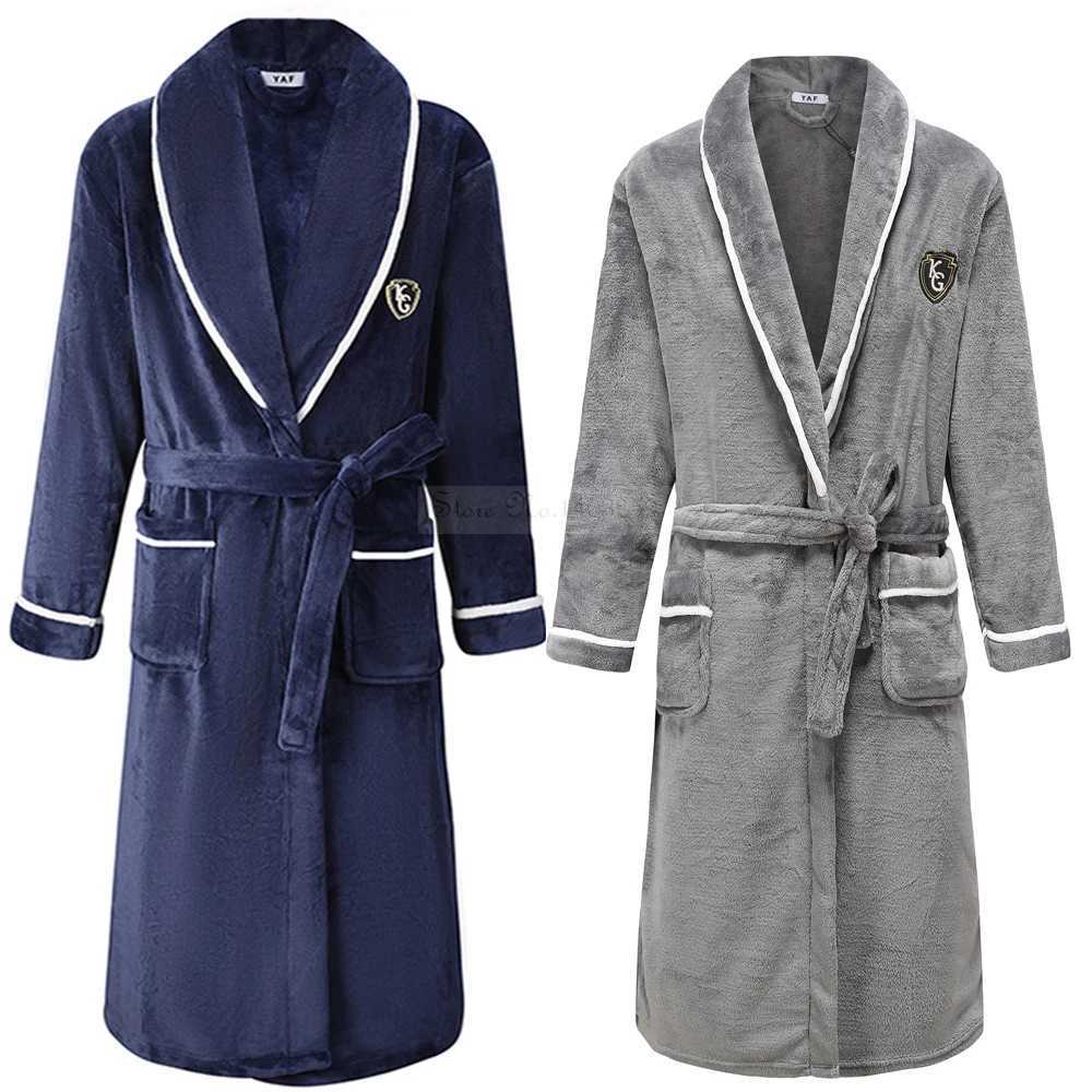 Warm Sleepwear Kimono Bathrobe Gown Thickened Plus Size Loose Coral Fleece Homewear New Winter Couple Flannel Robe LoungewearXJ241018