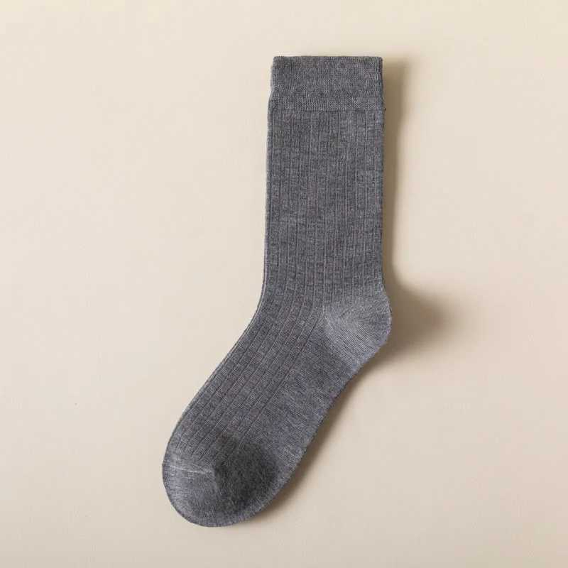 Autumn and Winter Men Socks Solid Color Thick Thread Knitting Socks Men Simple Men Medium Length Socks calcetines hombreXJ241019