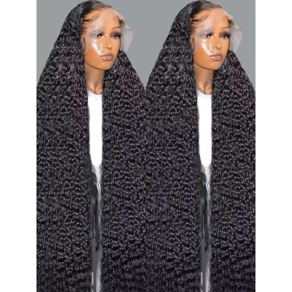 Wigs Density Curly HD Lace Wig X Human Hair Transparent Frontal Deep Water Wave For Women Inch