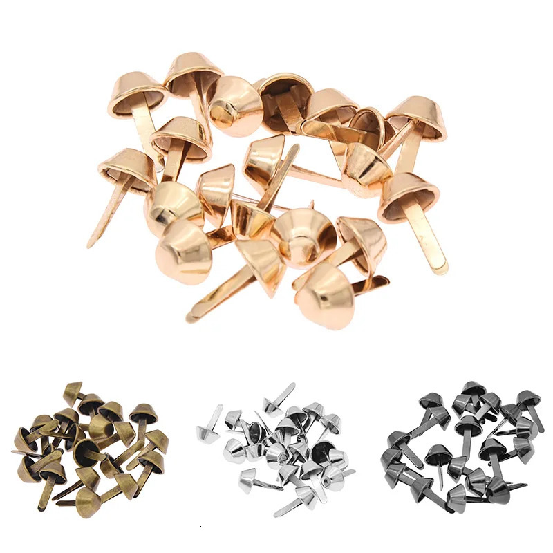 20pcs 12mm Luggage Hardware Base Decorative Twolegged Fork Nails Manual Metal Bag Bottom Nail Foot DIY Accessories 241017