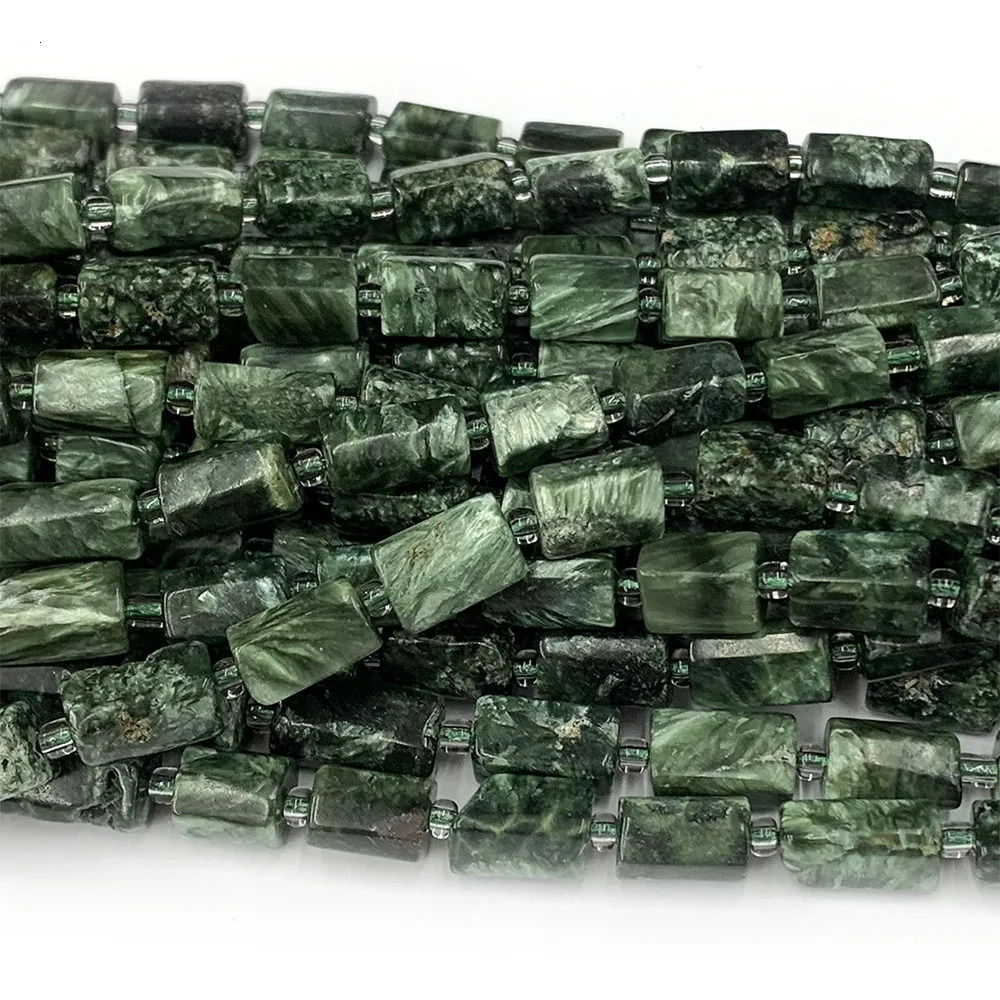 Veemake natural green six winged angel gold nugget shaped cylindrical loose light smooth necklace bracelet jewelry bead 08350 241018