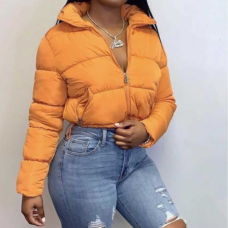 Women's Down Parkas Cryptographic Fall Winter Solid Down Coat Puffer Jacket and Coats for Women Bubble Outerwear Cropped Outwear Oversized Clothi