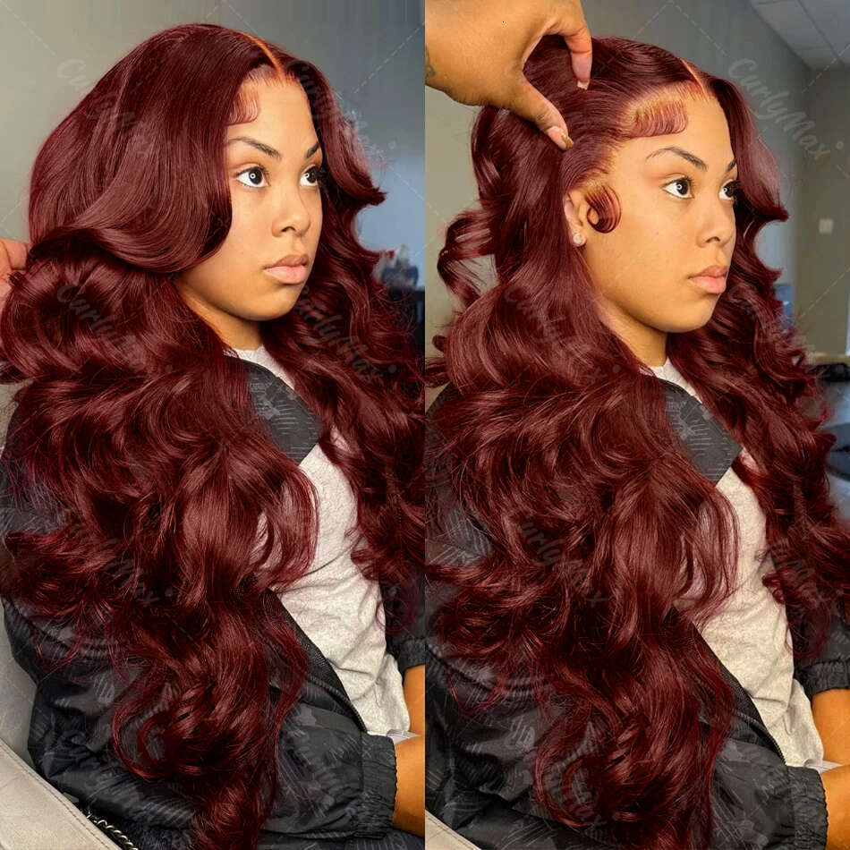 30 36 Inch Reddish Brown Body Wave 13x4 Front Human Hair Wigs Brazilian 13x6 Color HD Transparent Lace Frontal Wig For Wome
