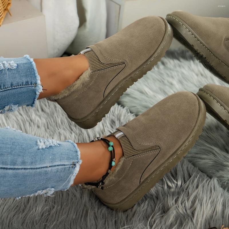 Boots Women Winter Thick Sole Ankle Outdoor Elevated Comfort Warm Walking Cotton Shoes Fashion Snow zhanyishengli