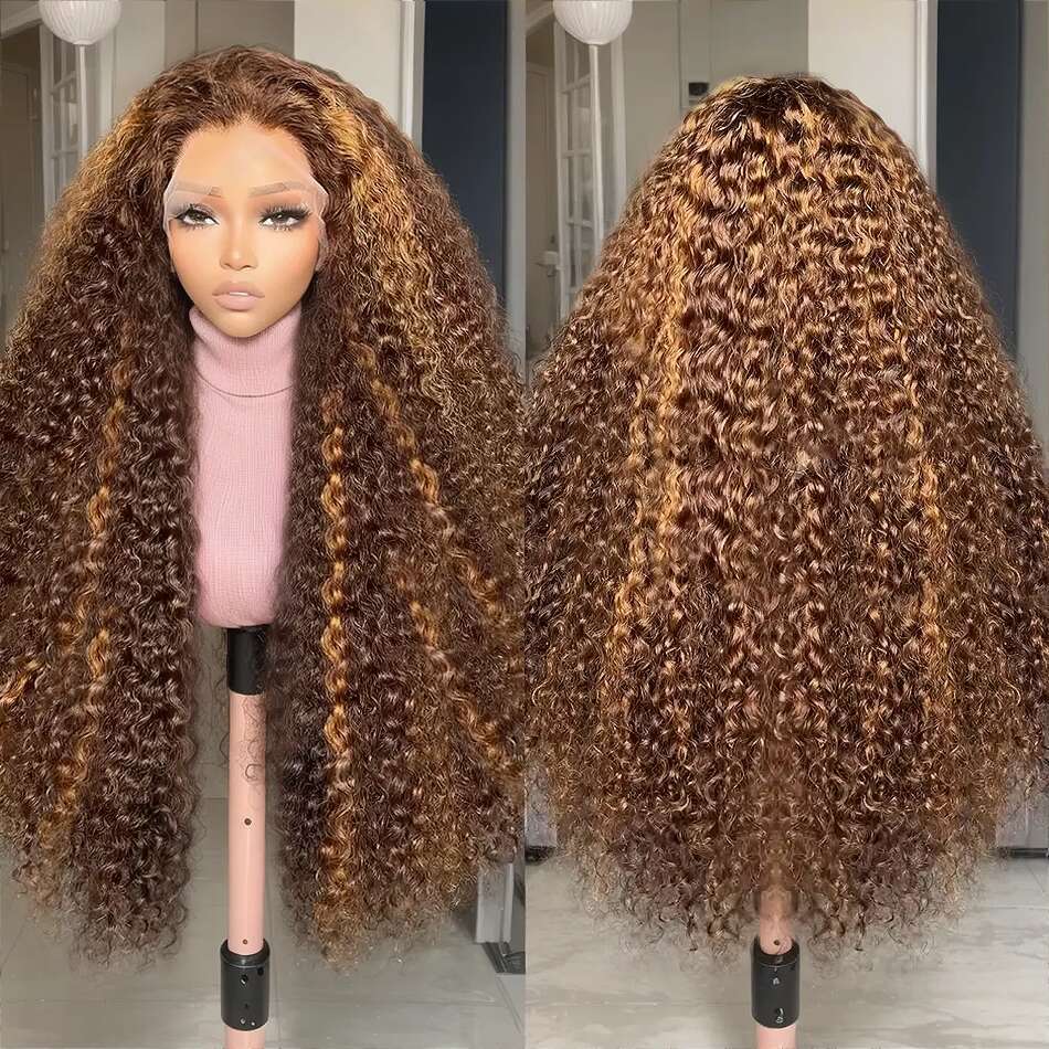30 40 Inch Highlight Ombre 13x6 HD Frontal Water Curly Human Hair Wigs 250 Density 13x4 Deep Wave Color Lace Front Wig