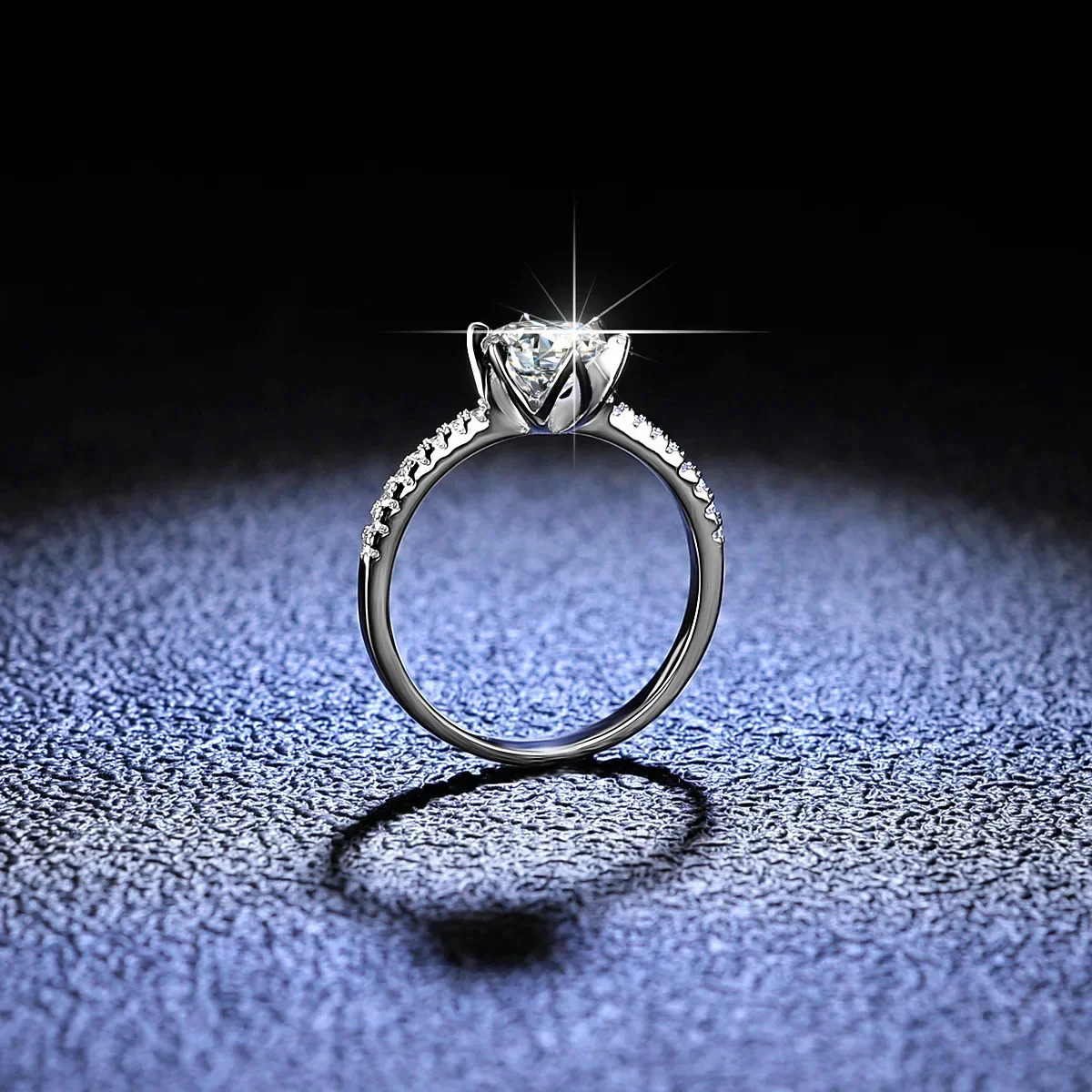 Classic PT950 Platinum Ring Eternal Wedding Band Round Card 0.5ct 1ct Ring 241007