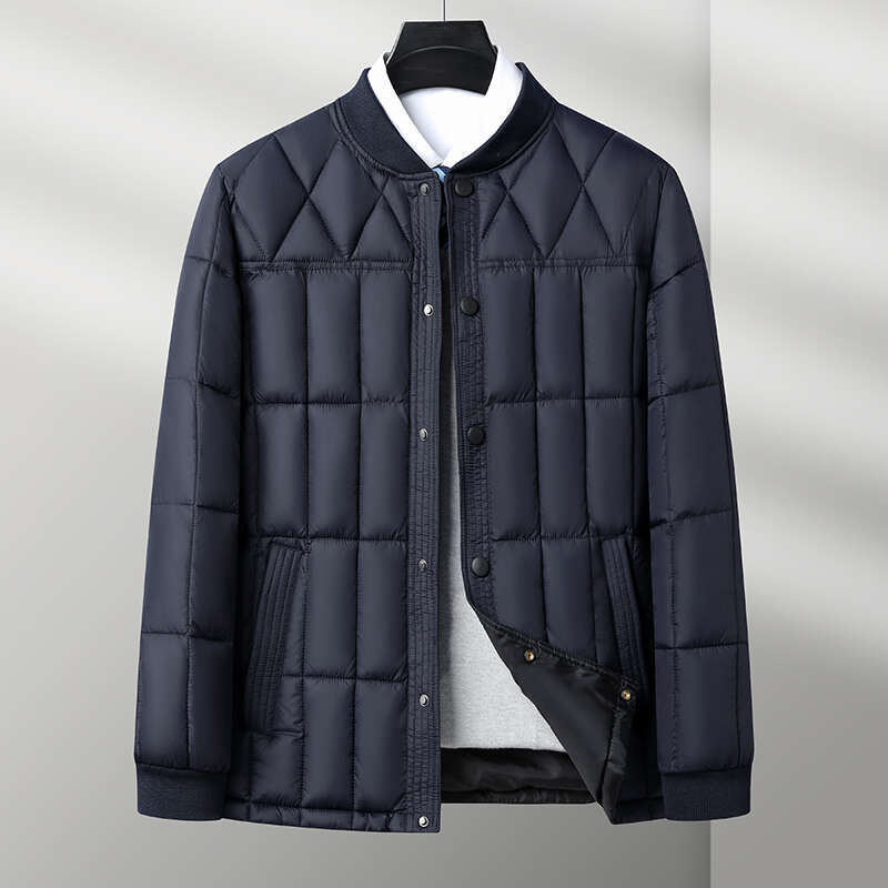 Casual 2024 Autumn Men's Warm Cotton-Padded Jackets Outwear Windproof Loose Single Breasted Down Coats Winter Lightweight Parkas