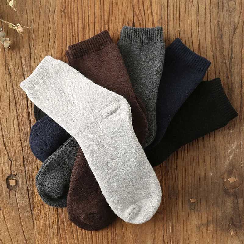 LKWDer Brand Man Cashmere Winter Men Thick Socks Winter Warm Floor Fluffy Socks Wool Chaussette Homme Solid Color Men SocksXJ241019