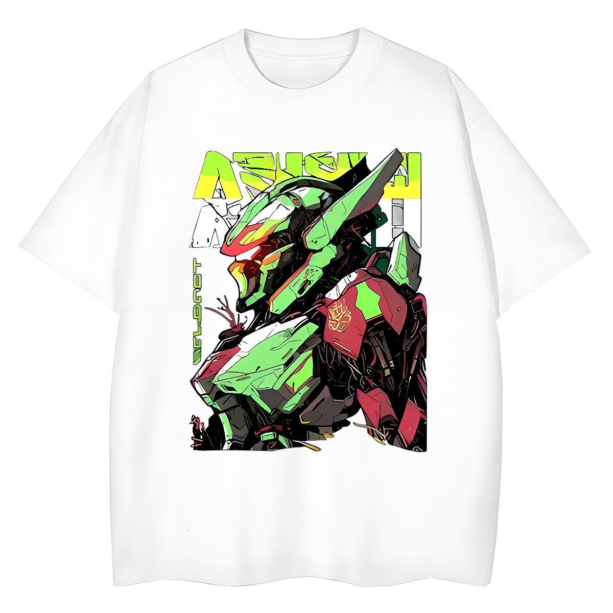 Custom T-Shirts for Women 230g 100% Cotton Breathable Soft Hip Hop Street robot Women Tees 5A White Plus Size Tops Tees
