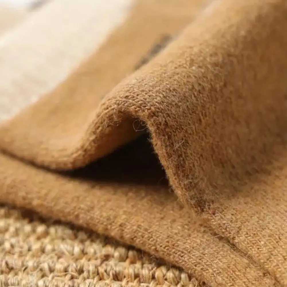 5 Pairs Mid Length Cotton Socks Breathable Camel Hair Unisex Autumn Winter Extra Thick Loops Warm Solid Color Sports Casual SockXJ241019