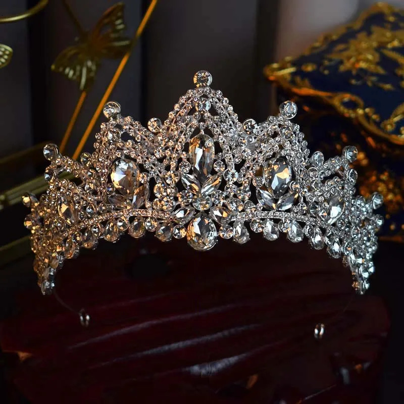Luxurious and diverse silver crystal bridal headpieces crowns rhinestones ball headpieces wedding hair accessories 241018
