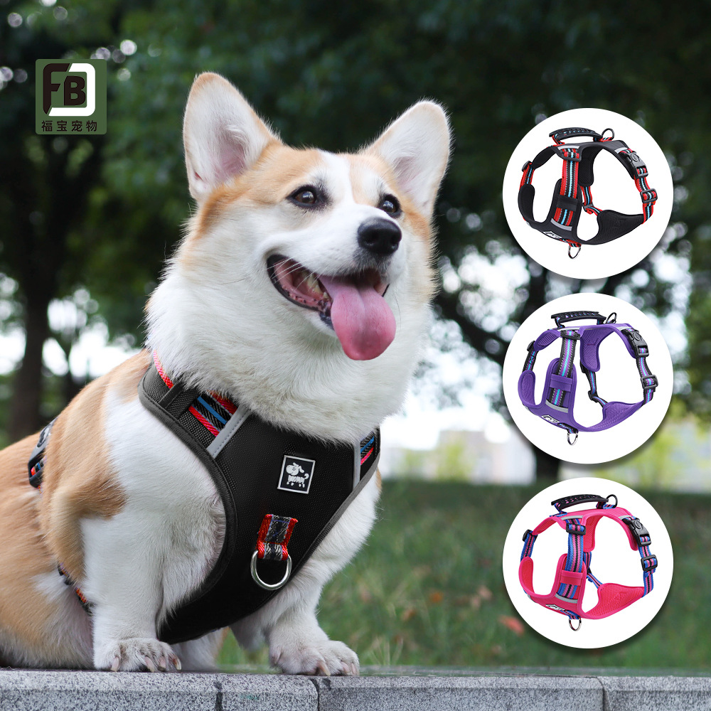 Pet Chest Back Dog Walking Out Explosion proof Large, Medium and Small Dog Chest Strap Racerback Vest corgi Haulage Rope