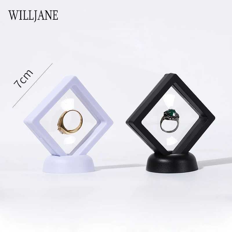 Jewelry Ring Display Stand Transparent PE Film Jewelry Display Box Bracelet Hanger Dustproof Support 3D Suspension W241019