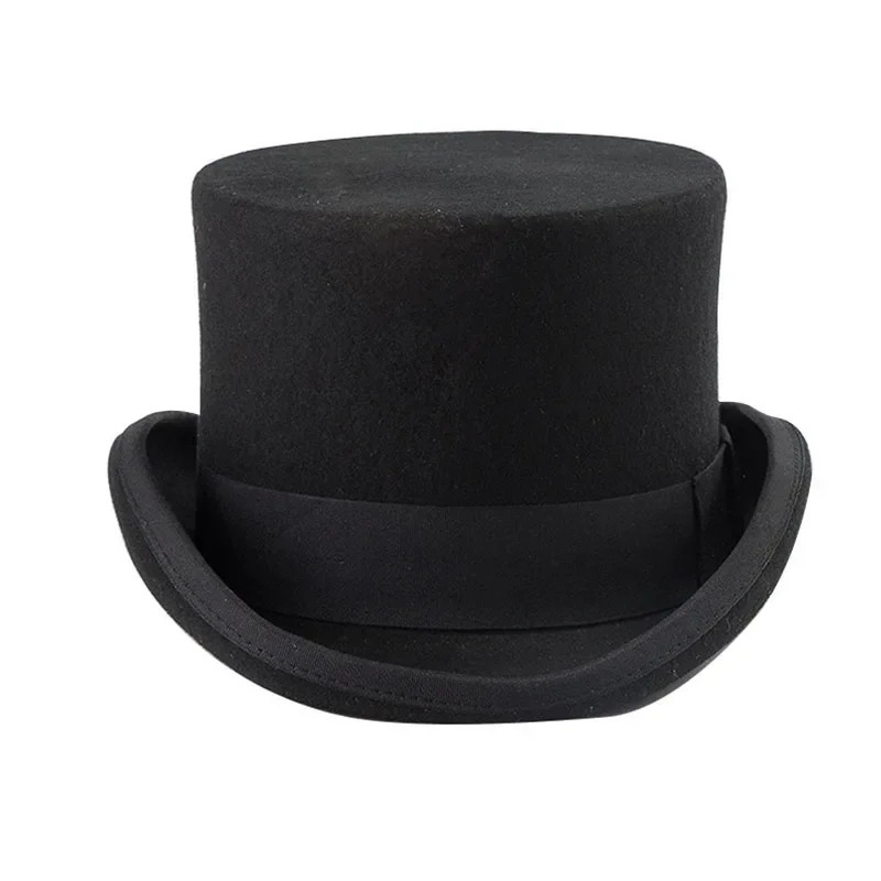 Winter womens Fedoras wool top hat flat top hat crazy hat traditional magic top hat party clothing accessories 241018