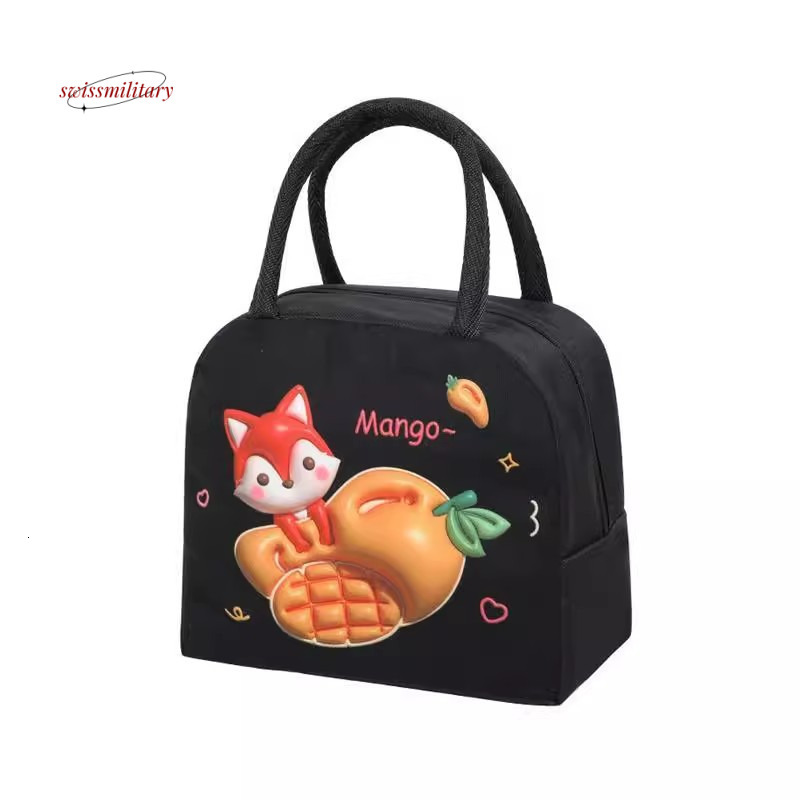 3D cartoon cute box Oxford cloth insulation office worker lunch student carry meal bento bag #3 swissmilitary