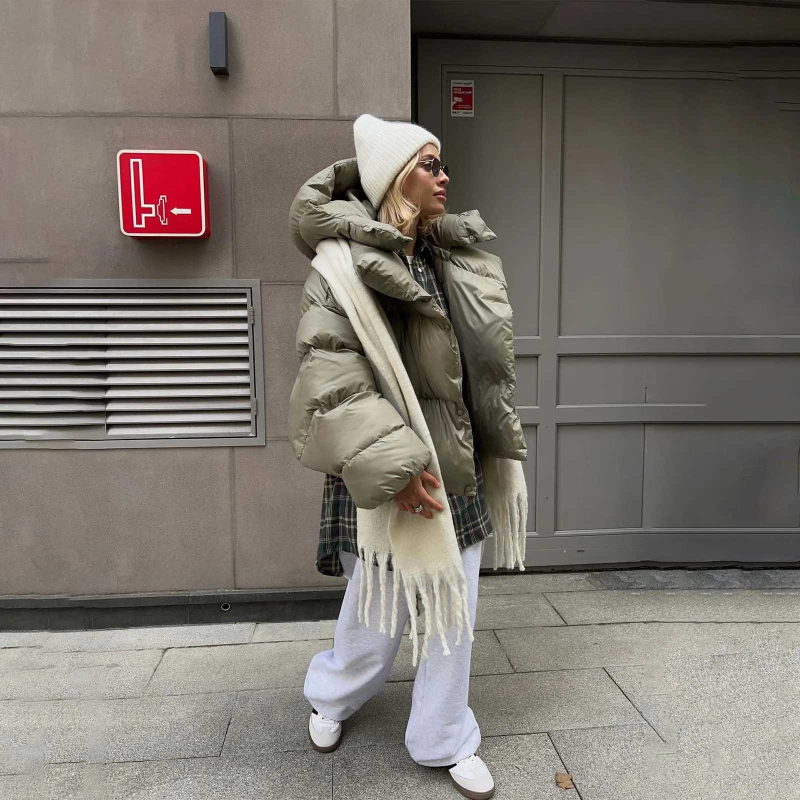 Women's Down Parkas Parkas for Women Winter Plus Size Womens Winter Solid Color Loose Down Jacket Fashion Style Short Hooded Cotton Y241019696A