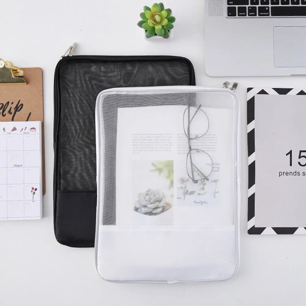 Transparent School Storage Wallet Paper Folder Briefcases Grid File Bag Expanding Document Organiser A4 241019 zhanyishengli