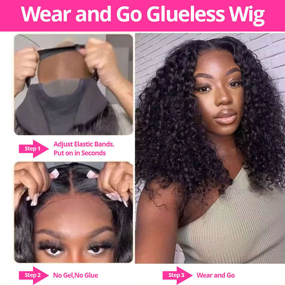 Wave x Deep Lace Frontal Wig Bob Glueless Human Hair Ready To Wear Curly Wigs Closure Pre Cut Preplucked s plucked