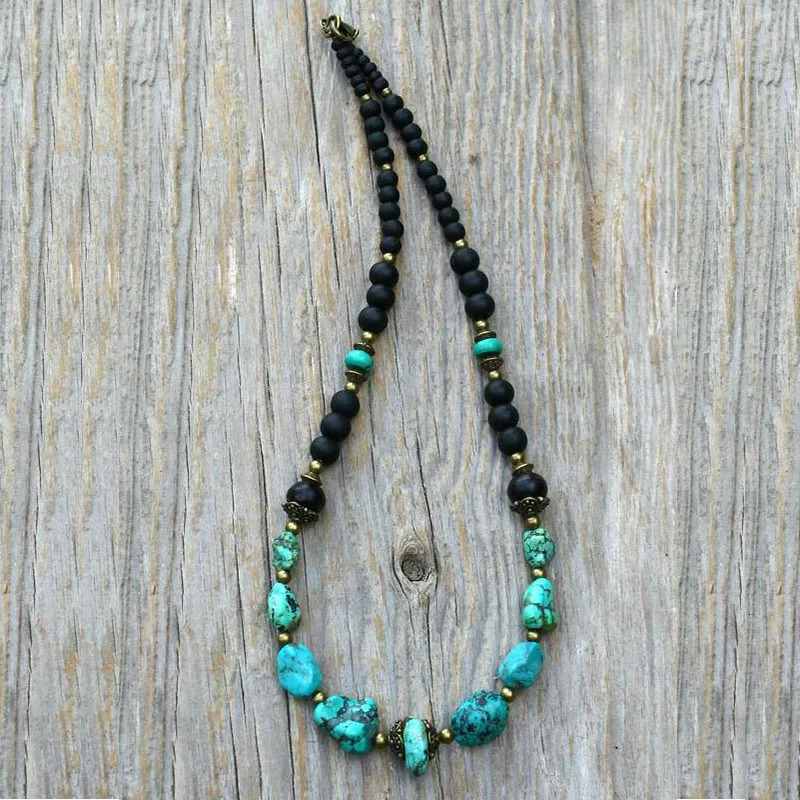 Mens turquoise necklace/Bohemian necklace/Mens turquoise necklace/Mens jewelry/Mens cool necklace 241018