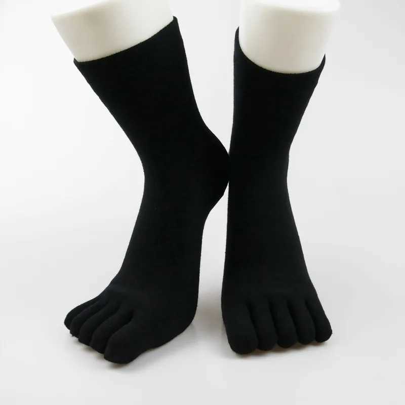 5 Pairs Winter Mans Terry Socks With ToesCotton Solid Thermal Thick Warm Soft Elastic Five Finger Socks Floor Short SokkenXJ241019