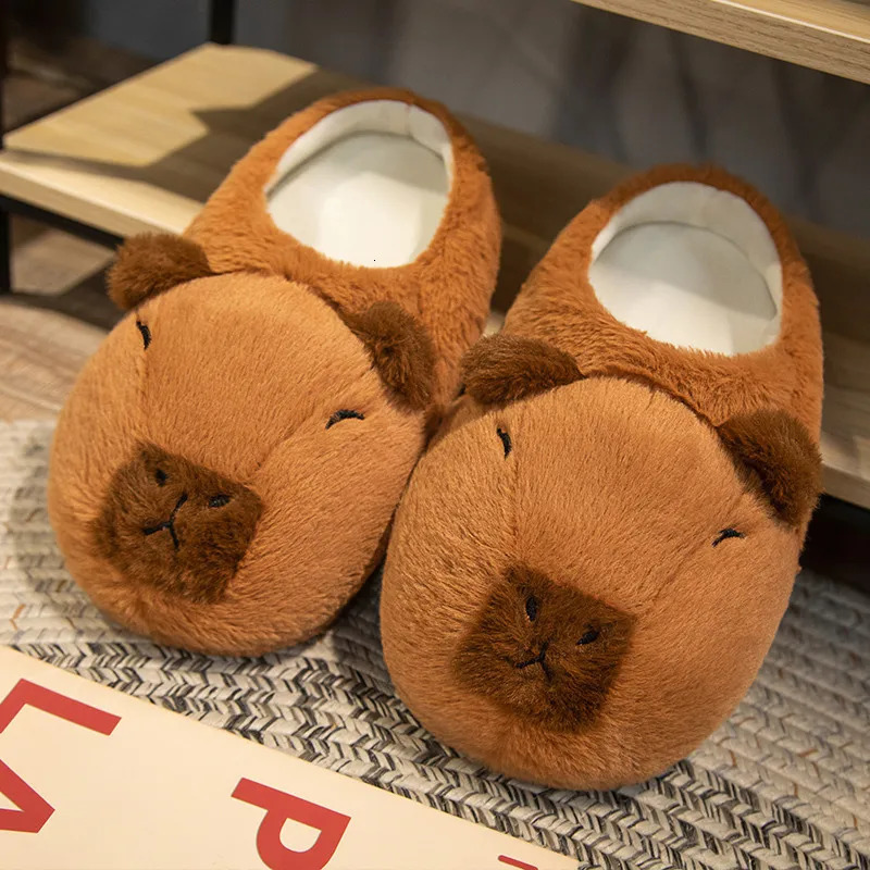 Highland Cow Capybara plush slider cartoon Capibara cotton shoes cute animal slider womens Halloween Christmas gift 241018