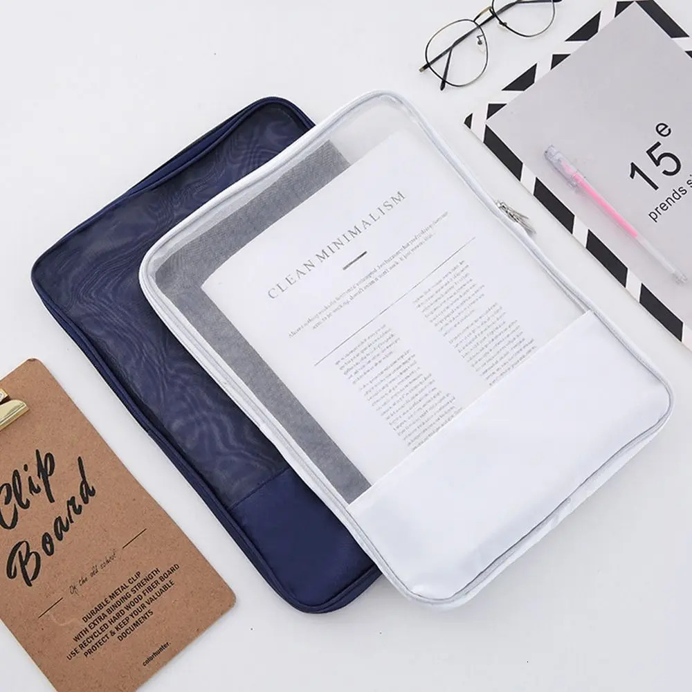 Transparent School Storage Wallet Paper Folder Briefcases Grid File Bag Expanding Document Organiser A4 241019 zhanyishengli