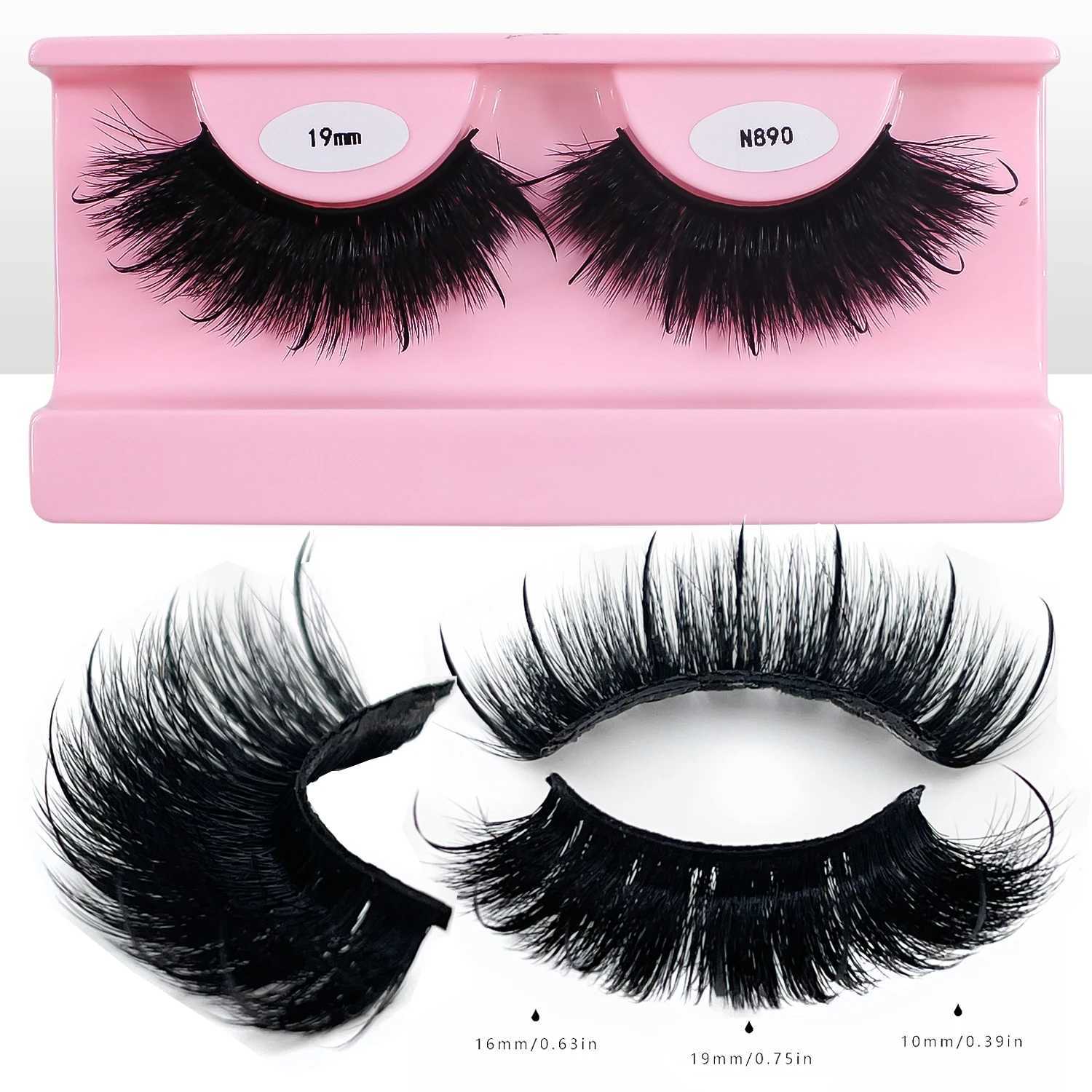 REDSIREN Faux Mink Lash Spikes Wispy Thick Natural Full Strip Lashes New Makeup Fluffy Mink EyelashesXJ241019