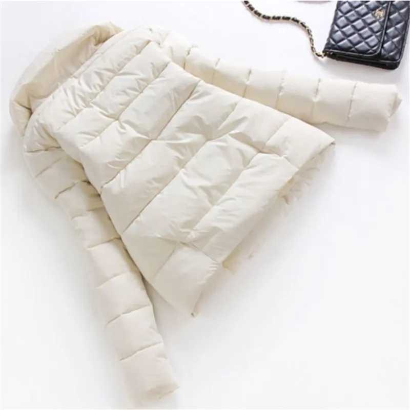 Autumn Winter Down Cotton-Padded Jacket Women 2023 New Short Fashion Suit Collar Outerwear Pure Colour Long Sleeve Coat FemaleX241019