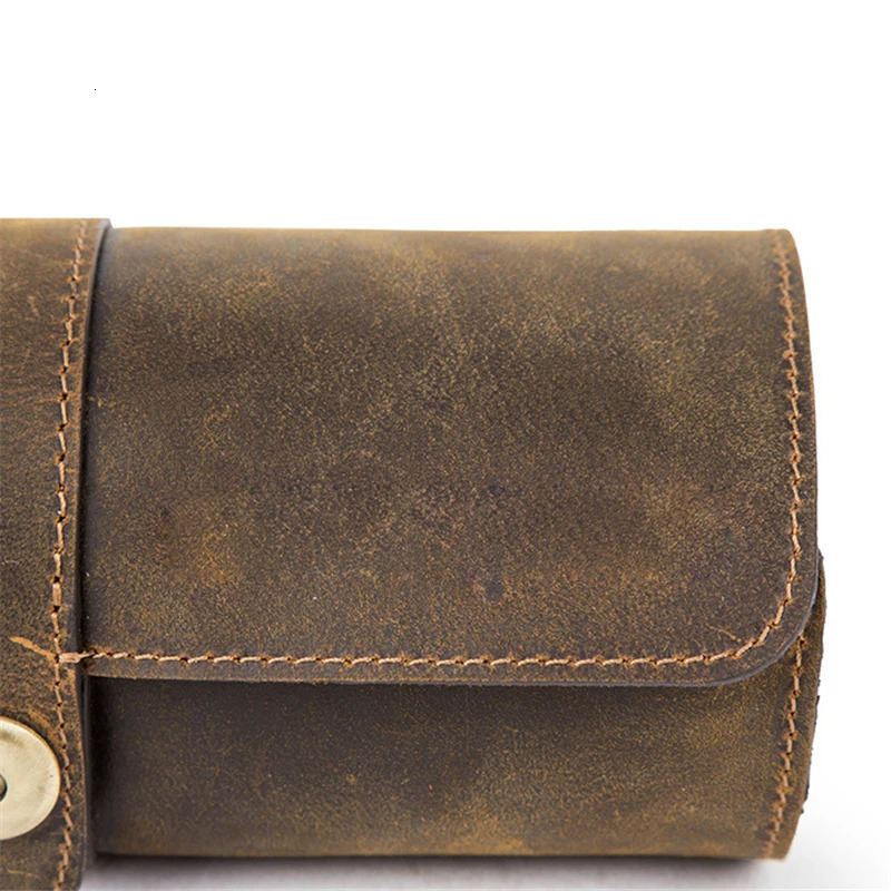 Leather 3-slot watch box handmade watch roll travel box wrist bag exquisite retro slider feed organizer 241018
