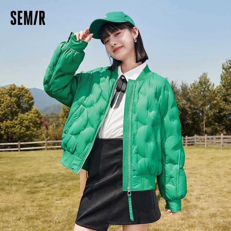 Semir Down Jacket Women Mid-Length Design Baseball Collar Loose 2022 Winter New Coat Retro FashionX241019