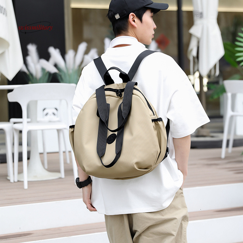 Fashionable and versatile women's leather premium texture casual handbag, lightweight travel backpack, men's backpack #26 swissmilitary