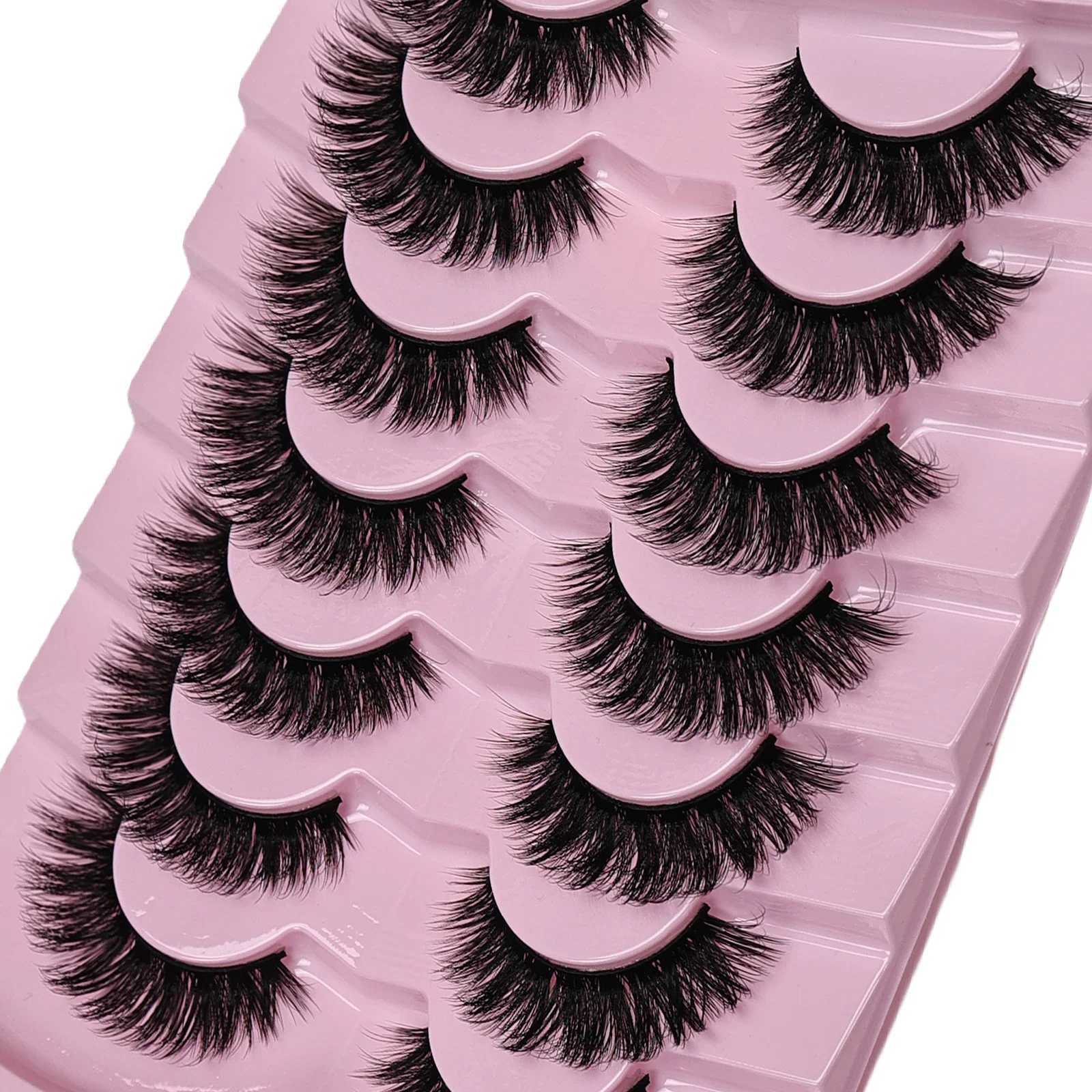 7 Pairs False Eyelashes Wispy Lashes Natural Look Fake Eyelashes Cat Eye Lashes Fake Fluffy Strip False Lashes PackXJ241019