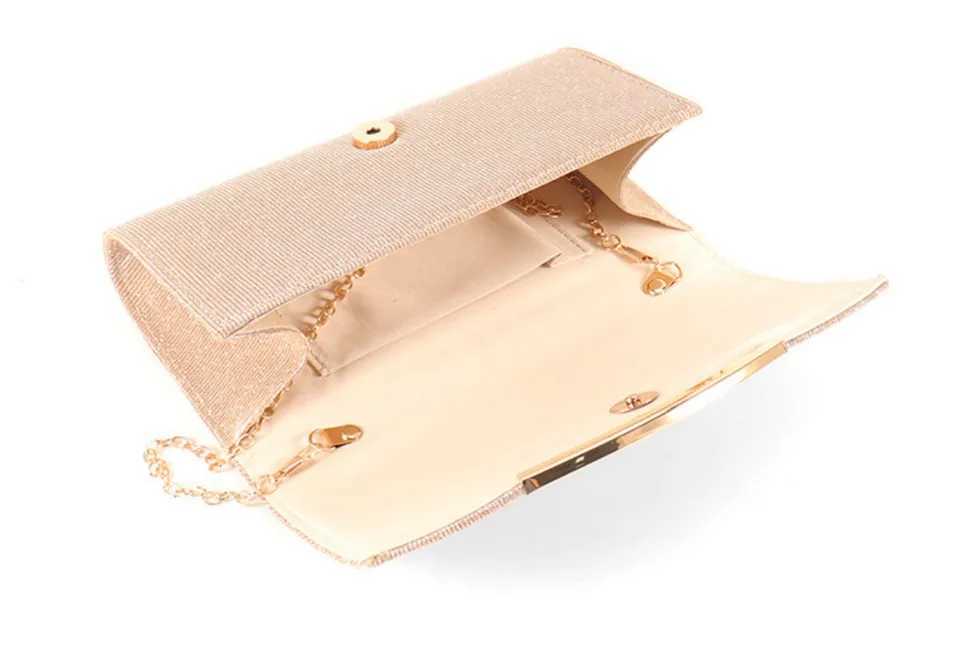 Womens Evening Clutch Bag Shining Flash Handbag Metal Chain Shoulder Cross Body Bag Luxury Wedding Party Banquet Clutch Wallet Y241019