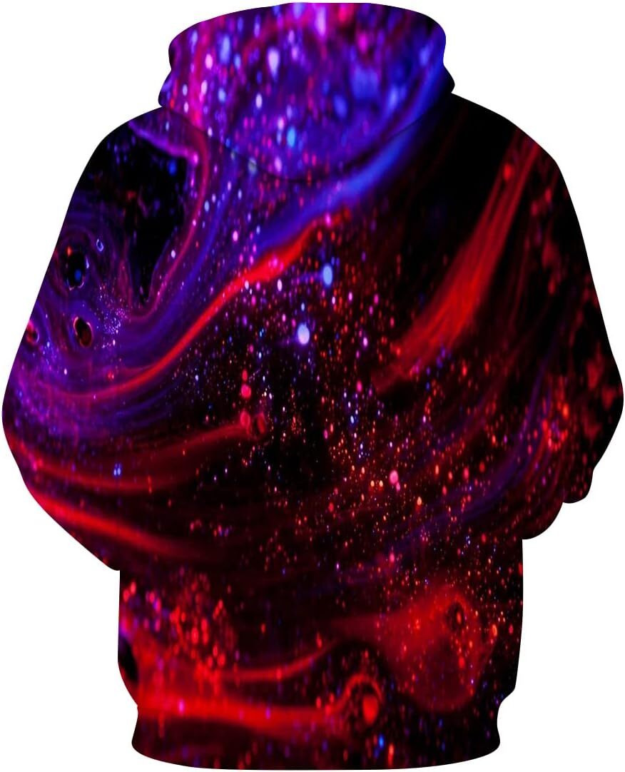 Hoodie for Mens Womens Unisex Psychedelic Multicolored Starry Sky Galaxy Sweatshirt Hoodie Graphic Hoodies sweatshirt Pullover Long Sleeve breathable
