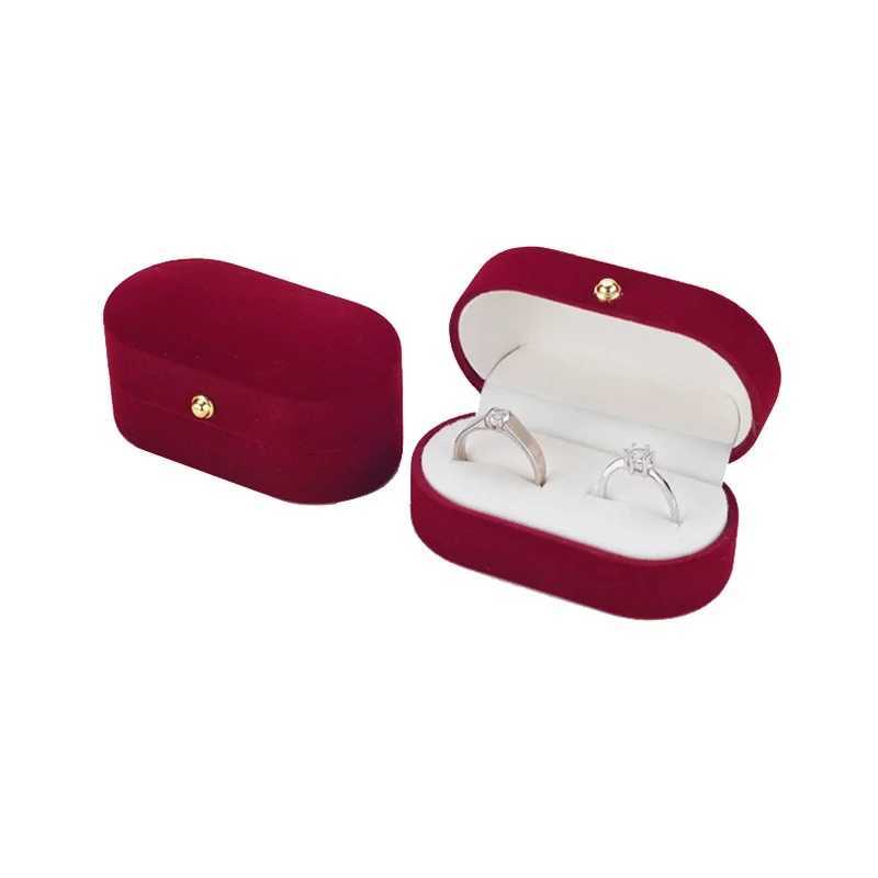 Velvet ring box double screw jewelry packaging box wedding earring storage rack organizer gift display W241019