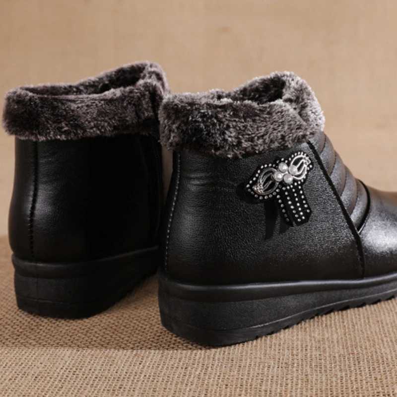 New Winter Womens Thick Plush Womens Ankle Boots Zipper Comfortable Outdoor Snow Boots Fashion Cotton Shoes Botas De Mujer Y241019