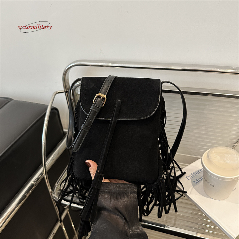 Bohemian chic Su women's 2024 autumn and winter new fashion shoulder crossbody frosted small bag #15 swissmilitary