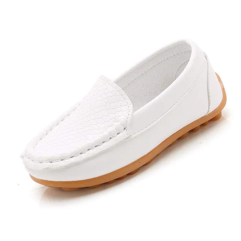 Fashion Flats For Children Casual Comfortable PU Leather Slip On Shoes Boys Girls Kids Candy 10 Colors Moccasin Loafers All Size 241018