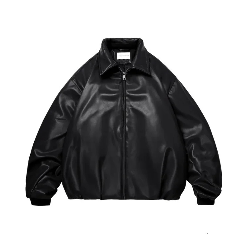 Winter clothing Mens and womens collar leather jackets unisex styles loose silhouettes pure cotton leather jackets 241019